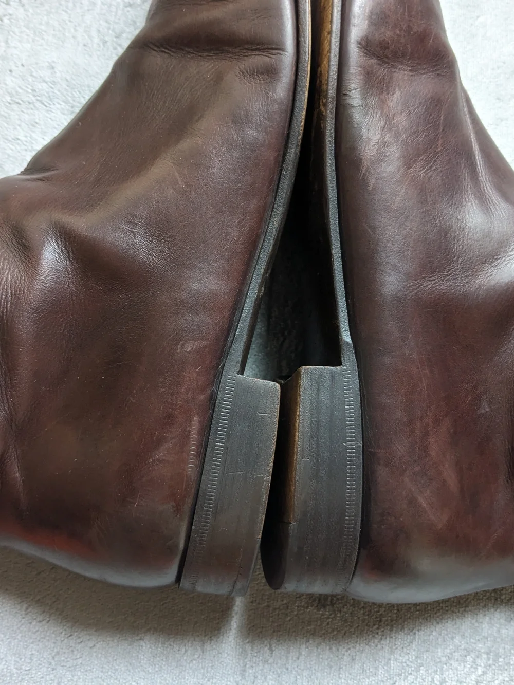 Prada Side Zip Boots Brown Leather Men US 9.5